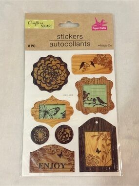 💜 Wood-Accent Decorative Stickers